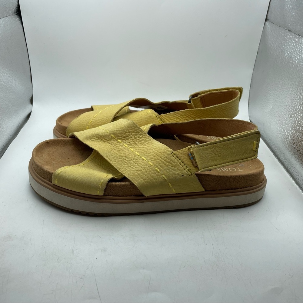 Toms Marisa Women’s Yellow Leather Criss Cross Sandals Size 6